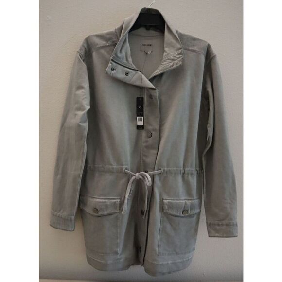 Nic+Zoe S181037 Women's Sz XS Zinc Mix Gray Drawstring Waist Utility Jacket $208 - Picture 3 of 12